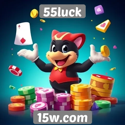 Variedade de jogos disponíveis no 55luck